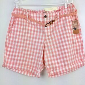 Sonoma pink gingham modern fit chino shorts- New With Tags